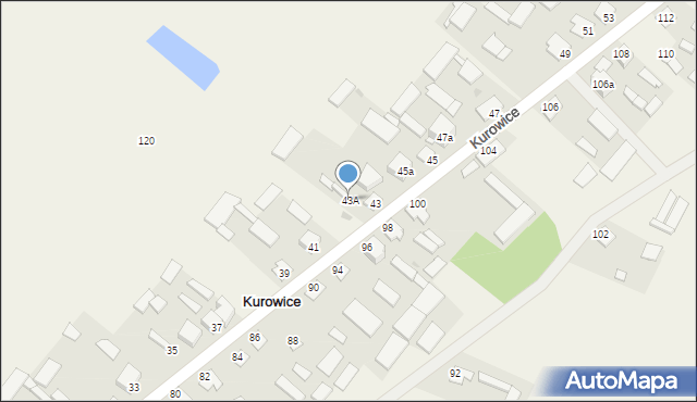 Kurowice, Kurowice, 43A, mapa Kurowice