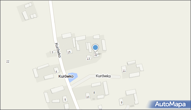 Kurówko, Kurówko, 12, mapa Kurówko