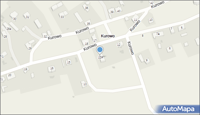 Kurowo, Kurowo, 12A, mapa Kurowo