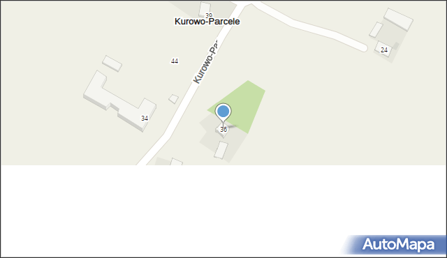Kurowo-Parcele, Kurowo-Parcele, 36, mapa Kurowo-Parcele