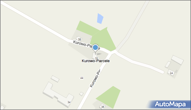 Kurowo-Parcele, Kurowo-Parcele, 39/1, mapa Kurowo-Parcele