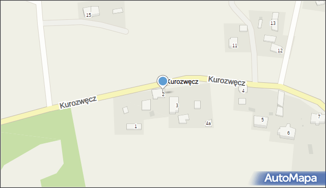 Kurozwęcz, Kurozwęcz, 2, mapa Kurozwęcz