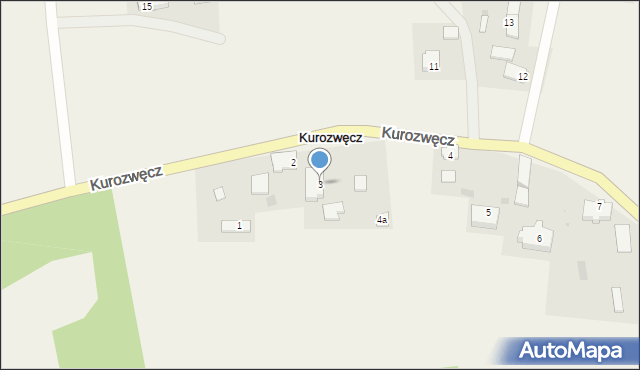 Kurozwęcz, Kurozwęcz, 3, mapa Kurozwęcz