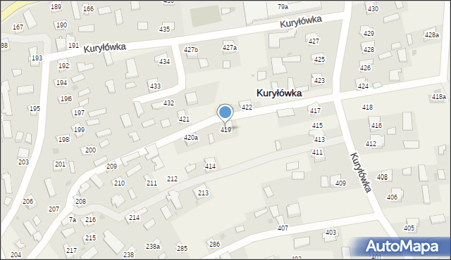 Kuryłówka, Kuryłówka, 419, mapa Kuryłówka