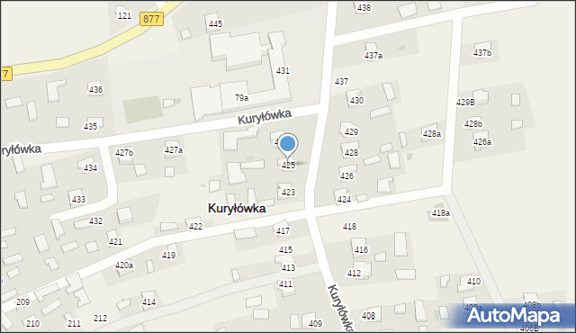 Kuryłówka, Kuryłówka, 425, mapa Kuryłówka