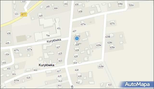 Kuryłówka, Kuryłówka, 429, mapa Kuryłówka