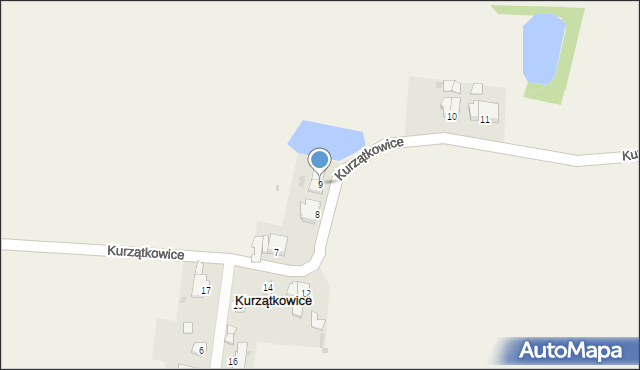 Kurzątkowice, Kurzątkowice, 9, mapa Kurzątkowice