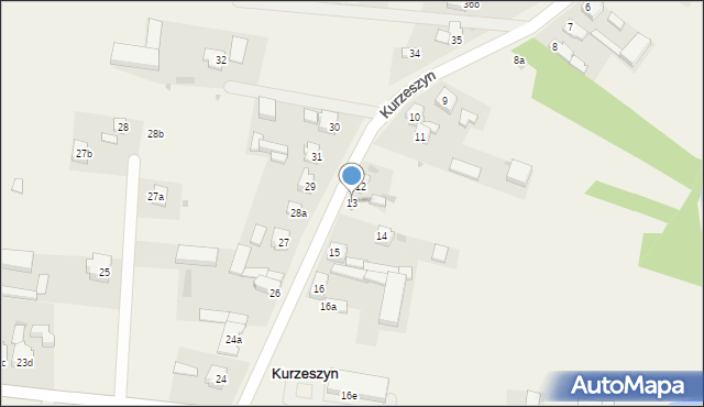 Kurzeszyn, Kurzeszyn, 13, mapa Kurzeszyn