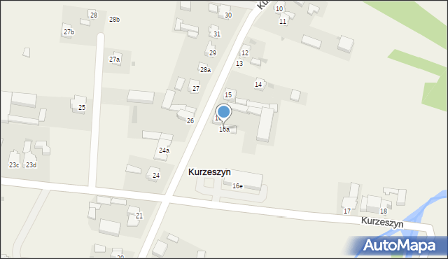 Kurzeszyn, Kurzeszyn, 16a, mapa Kurzeszyn