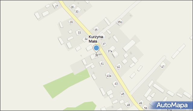 Kurzyna Mała, Kurzyna Mała, 38, mapa Kurzyna Mała