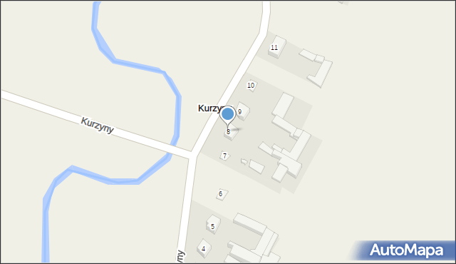 Kurzyny, Kurzyny, 8, mapa Kurzyny