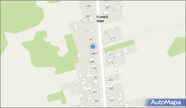 Kusięta, Kusięta, 296, mapa Kusięta