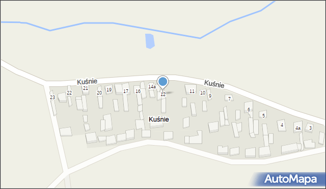 Kuśnie, Kuśnie, 12, mapa Kuśnie