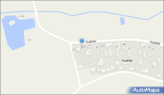 Kuśnie, Kuśnie, 22, mapa Kuśnie