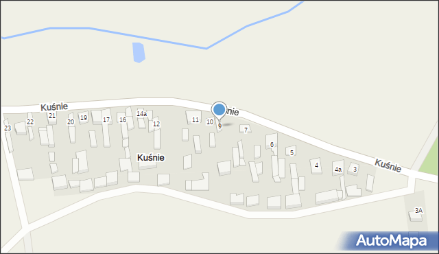 Kuśnie, Kuśnie, 9, mapa Kuśnie