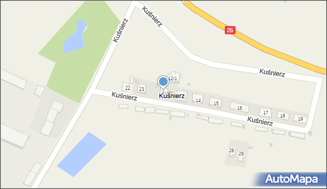 Kuśnierz, Kuśnierz, 11, mapa Kuśnierz