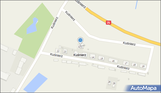 Kuśnierz, Kuśnierz, 12/1, mapa Kuśnierz