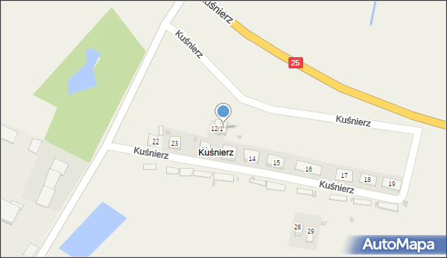 Kuśnierz, Kuśnierz, 12/2, mapa Kuśnierz