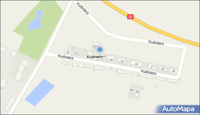 Kuśnierz, Kuśnierz, 13, mapa Kuśnierz