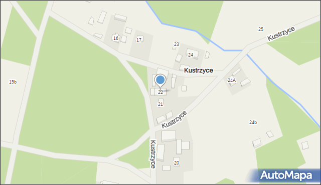 Kustrzyce, Kustrzyce, 22, mapa Kustrzyce