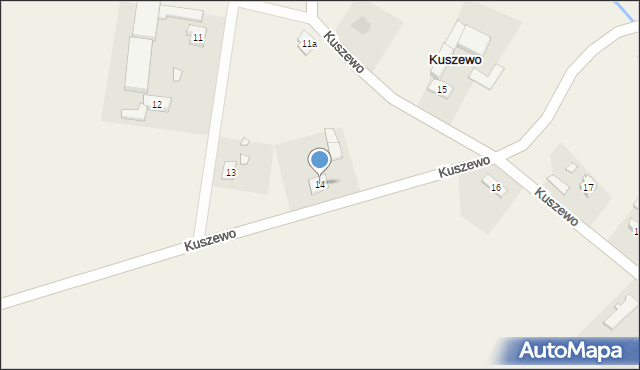 Kuszewo, Kuszewo, 14, mapa Kuszewo