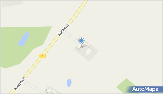 Kuszewo, Kuszewo, 10, mapa Kuszewo