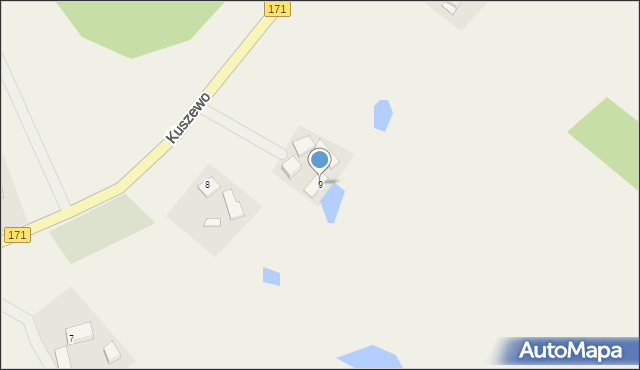 Kuszewo, Kuszewo, 9, mapa Kuszewo