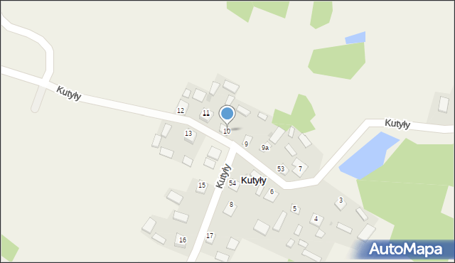 Kutyły, Kutyły, 10, mapa Kutyły