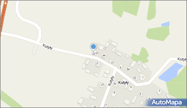 Kutyły, Kutyły, 12, mapa Kutyły