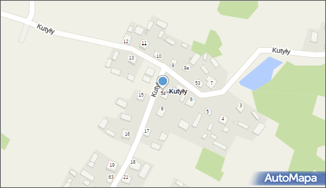 Kutyły, Kutyły, 54, mapa Kutyły