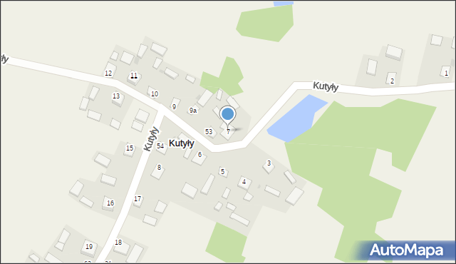 Kutyły, Kutyły, 7, mapa Kutyły