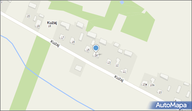 Kużaj, Kużaj, 14, mapa Kużaj