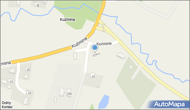 Kuźmina, Kuźmina, 117, mapa Kuźmina