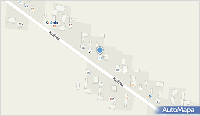 Kuźnia, Kuźnia, 13, mapa Kuźnia