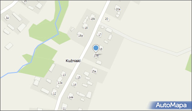 Kuźniaki, Kuźniaki, 15B, mapa Kuźniaki