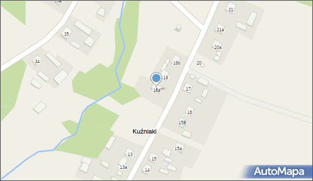 Kuźniaki, Kuźniaki, 18a, mapa Kuźniaki