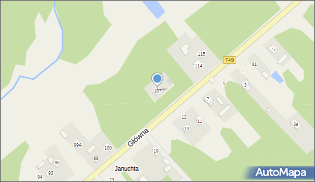 Kuźnica, Kuźnica, 107, mapa Kuźnica