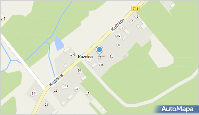 Kuźnica, Kuźnica, 13, mapa Kuźnica