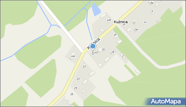 Kuźnica, Kuźnica, 21, mapa Kuźnica