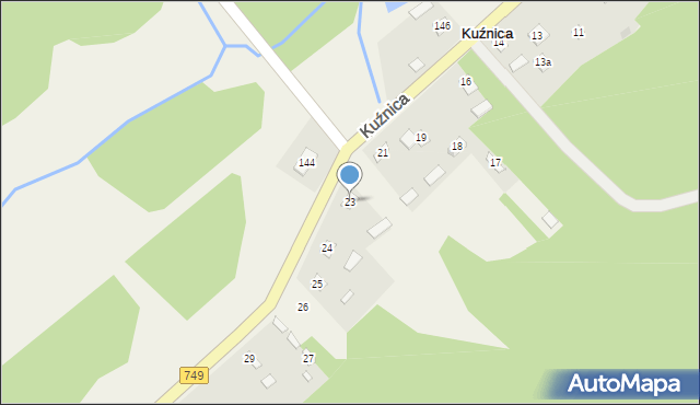 Kuźnica, Kuźnica, 23, mapa Kuźnica