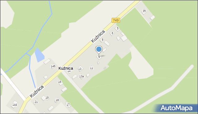 Kuźnica, Kuźnica, 9, mapa Kuźnica