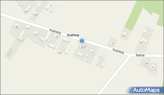 Kuźnica, Kuźnica, 9, mapa Kuźnica