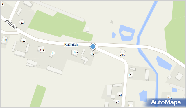 Kuźnica, Kuźnica, 14, mapa Kuźnica