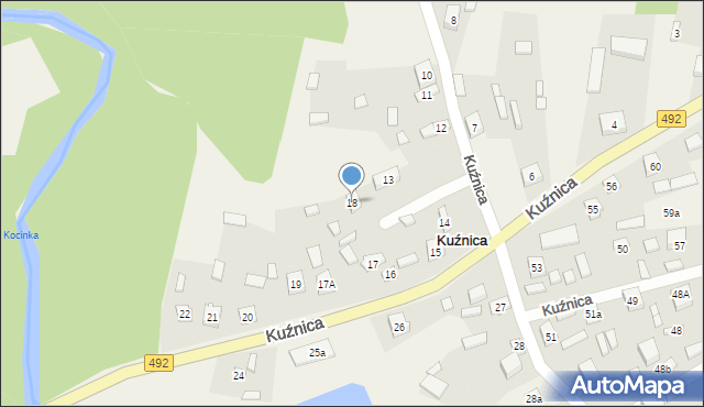 Kuźnica, Kuźnica, 18, mapa Kuźnica