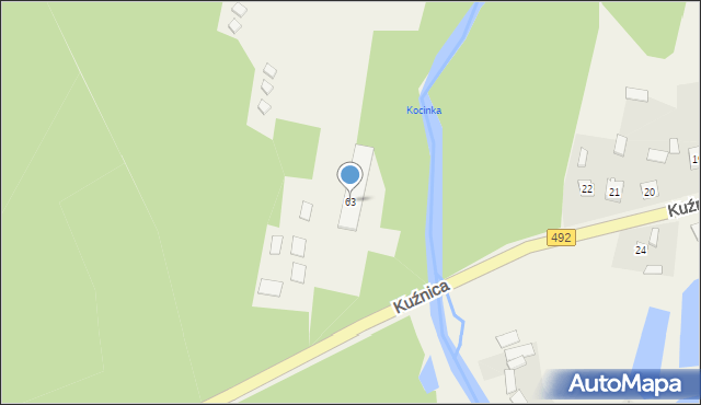 Kuźnica, Kuźnica, 63, mapa Kuźnica