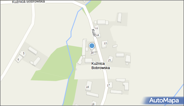 Kuźnica Bobrowska, Kuźnica Bobrowska, 14, mapa Kuźnica Bobrowska