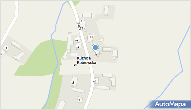 Kuźnica Bobrowska, Kuźnica Bobrowska, 15, mapa Kuźnica Bobrowska