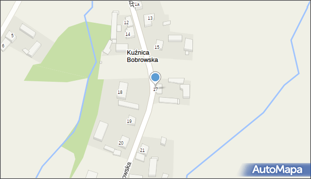 Kuźnica Bobrowska, Kuźnica Bobrowska, 17, mapa Kuźnica Bobrowska