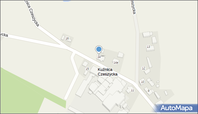 Kuźnica Czeszycka, Kuźnica Czeszycka, 14, mapa Kuźnica Czeszycka