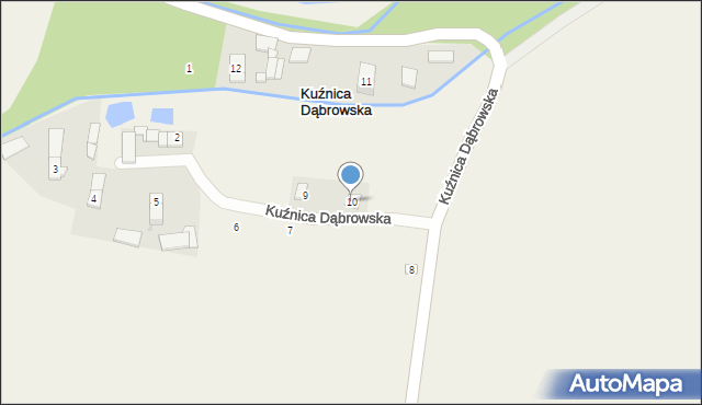 Kuźnica Dąbrowska, Kuźnica Dąbrowska, 10, mapa Kuźnica Dąbrowska